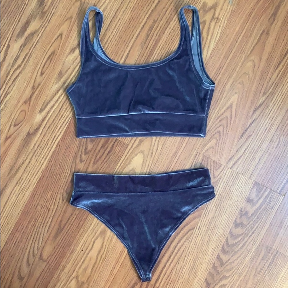 NWOT [Laina Raiuma] grey velvet leisure bikini